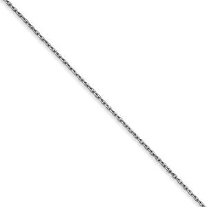 0.8mm 14k White Gold Diamond Cut Cable Chain Necklace, 22 Inch